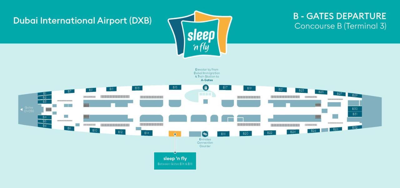 Hotel Sleep 'N Fly Sleep Lounge, B-Gates Terminal 3 - Transit Only Dubai Exterior foto